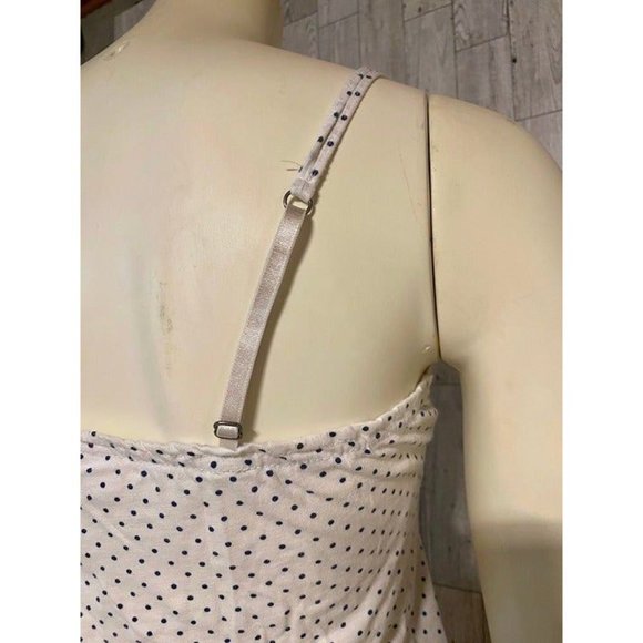 White and Blue Polka Dot Camisole with Cinch Tie Waist Size XS - Picture 5 of 6